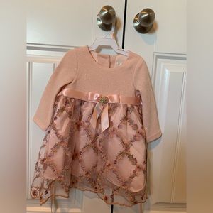 Rare Editions. 18 months pink sparkly and floral dress